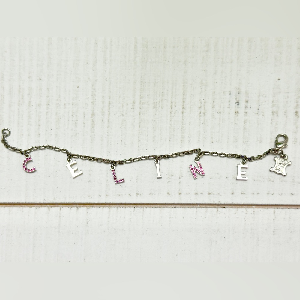 Celine Charm Bracelet- Silver & Pink - Picture 2 of 5
